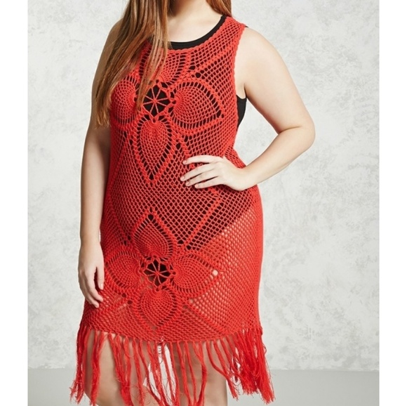 plus size crochet swim cover up
